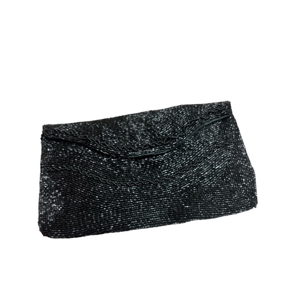 Walborg Handbags - Vintage Richere by Walborg Handmade Black Beaded Clutch
